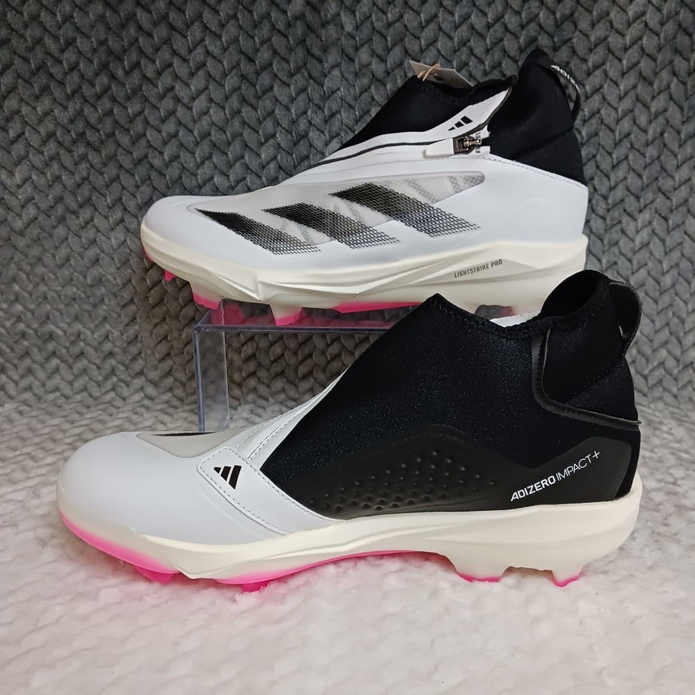 Adidas Adizero Impact+ TPU Men's Baseball Cleats White Black Pink Size 13 - Picture 2 of 10